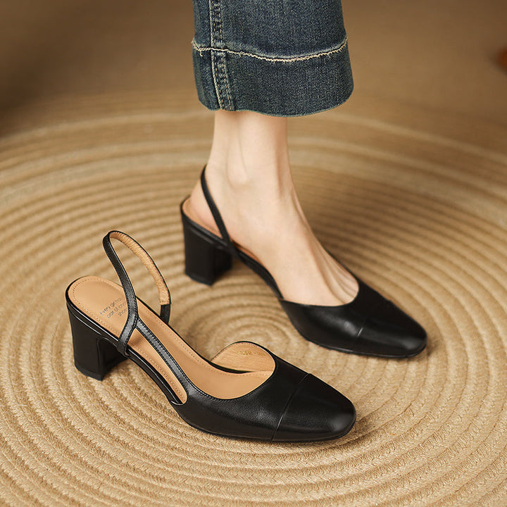 Elegant and comfortable women's block heel slingbacks, perfect versatile footwear for any outfit.