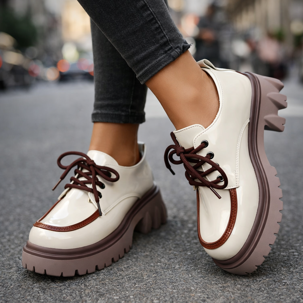 Fashionable women's orthopedic platform shoes with a durable lug sole for ultimate comfort.