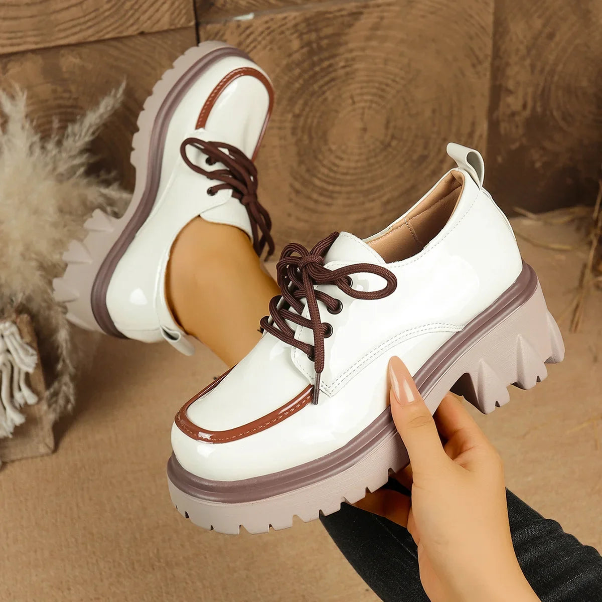 Black women's lug sole platform shoes, offering orthopedic comfort, shock absorption, and casual style.