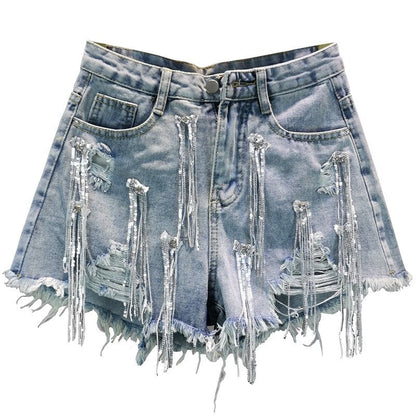 Women's comfortable blue shorts for everyday wear. Perfect for casual summer fashion & loungewear.
