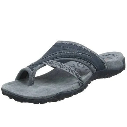 Women's comfortable cross strap orthotic sandals with arch support for all-day wear. Ideal summer comfort footwear.