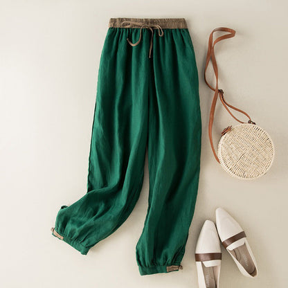Women's comfortable cuffed harem pants for casual wear, relaxed fit for everyday comfort & versatile style.