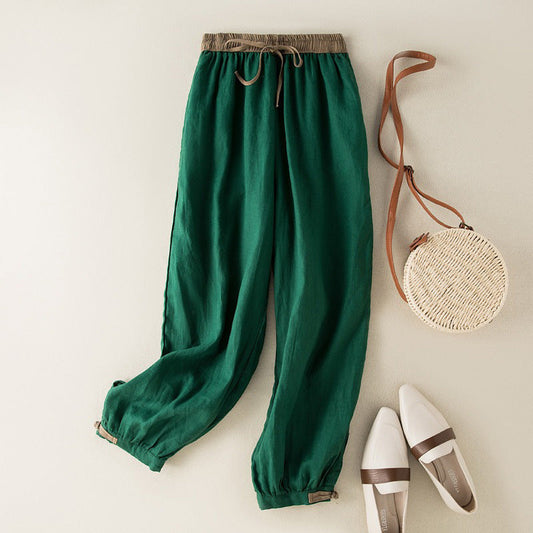 Women's comfortable cuffed harem pants for casual wear, relaxed fit for everyday comfort & versatile style.