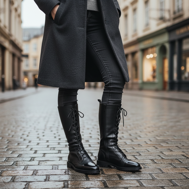 Women's comfortable high laced boots, perfect for all-day wear & versatile everyday style.