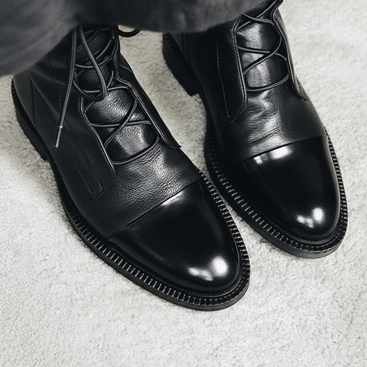 Brown women's comfortable high laced boots for versatile everyday wear & autumn style.
