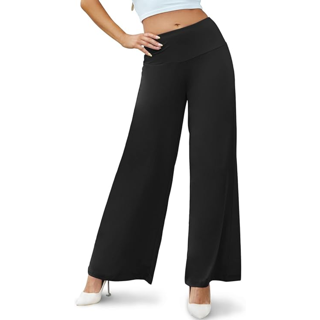 Oriana women's comfortable high waist wide leg palazzo trousers for all-day comfort.
