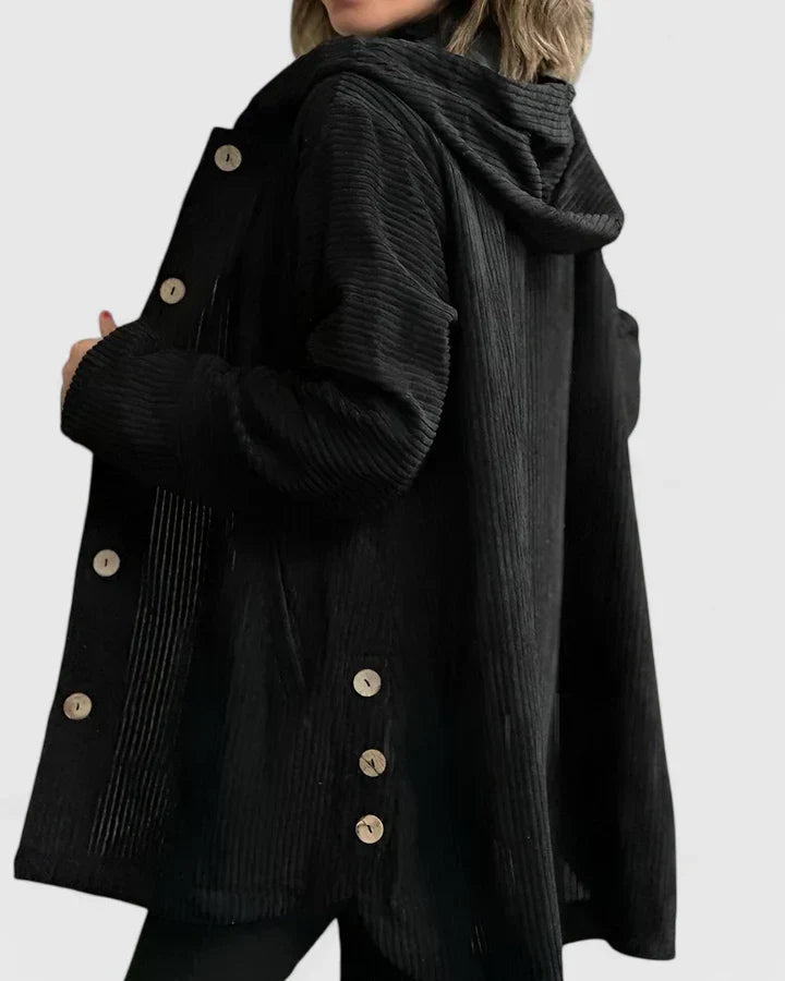 Cozy hooded women's jacket for ultimate comfort & casual wear. Chic autumn/winter outerwear, everyday style.