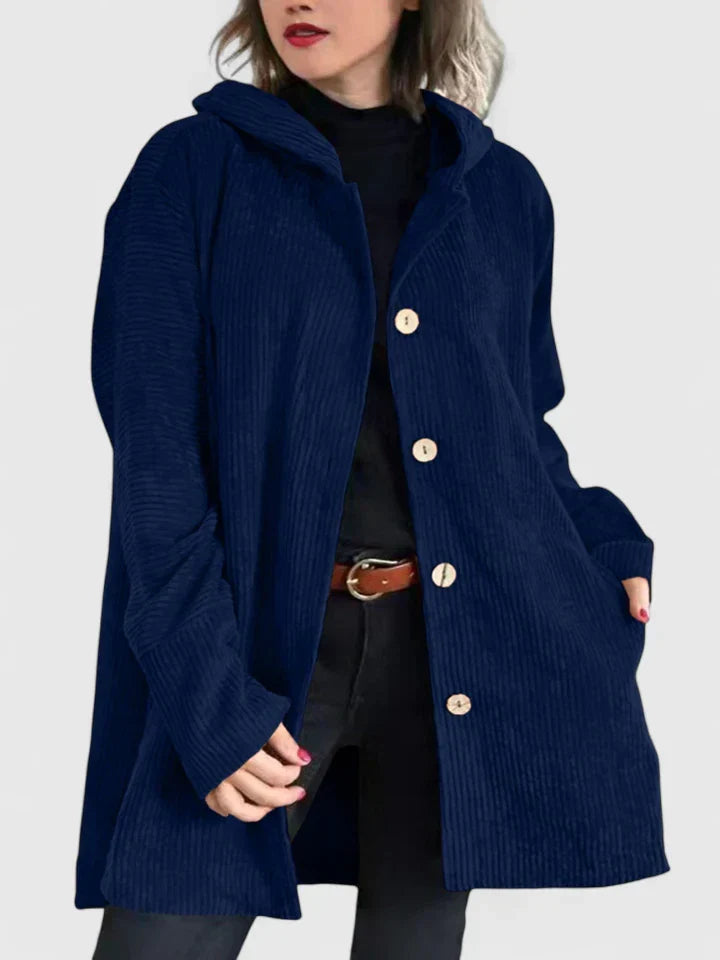 Women's comfortable hooded jacket, ideal for layering. Everyday style casual outerwear for autumn & winter.