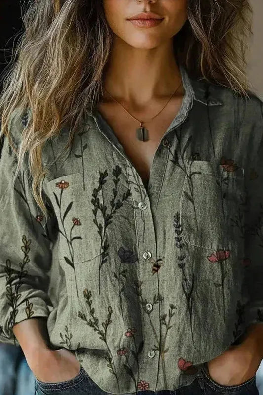 Ladies' comfortable long sleeve tunic top, a stylish and versatile chemisier for all seasons.