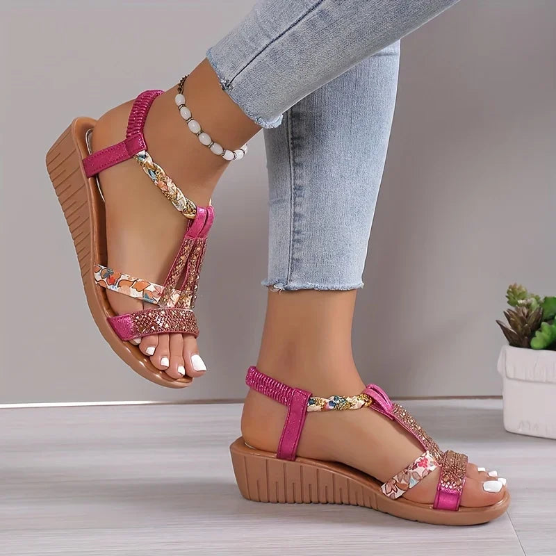 Women's comfortable orthopaedic wedge sandals with soft sole, ideal for all-day summer wear.