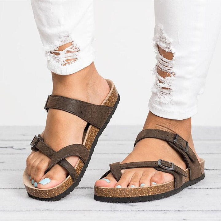 Chic women's summer sandals. Adjustable hook-and-loop straps provide custom orthopedic comfort.