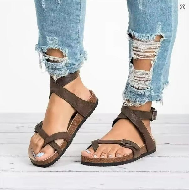 Stylish women's adjustable sandals, designed for orthopedic support & comfortable summer walking.
