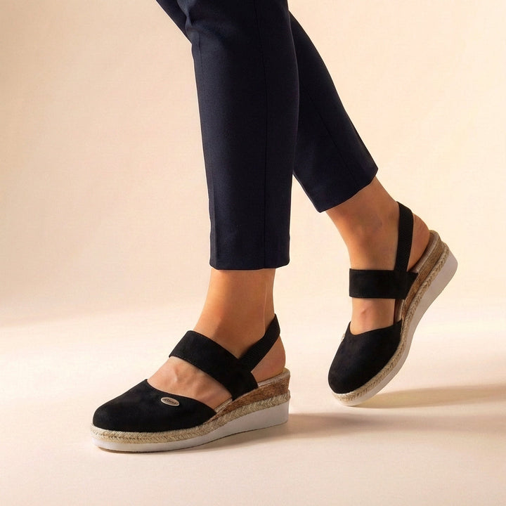 Women's comfortable platform espadrille sandals, offering height & style for summer.