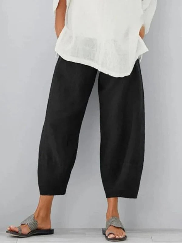 Women's versatile linen leisure pants, designed for ultimate comfort. Great for travel, summer & daily wear.