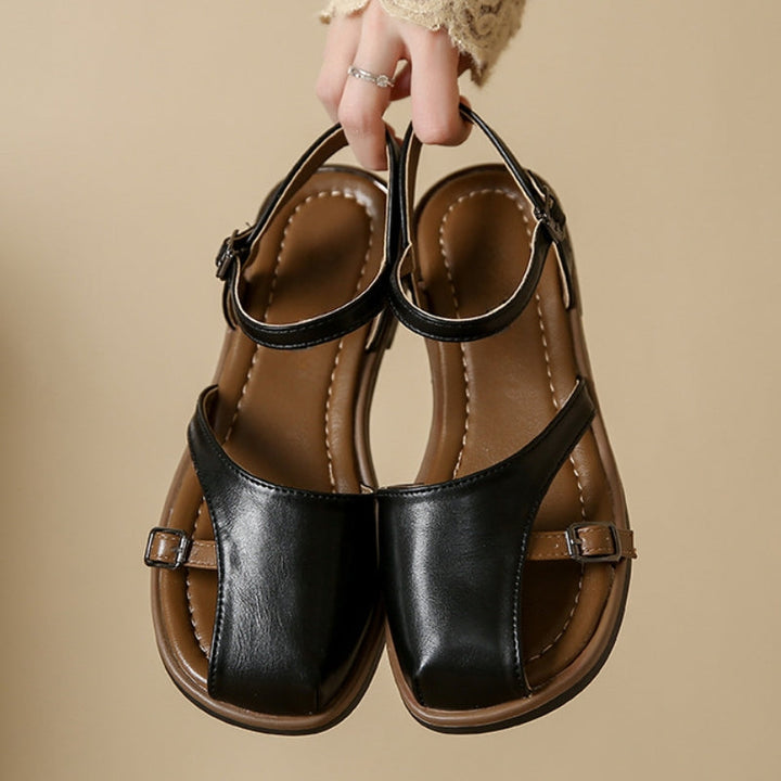 Professional women's dress flats: comfortable square toe design with a secure ankle strap, perfect for work.