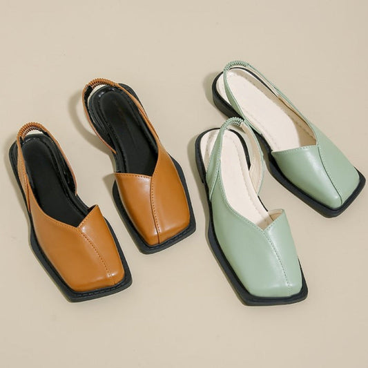 Women's comfortable square-toe slip-on flats. Chic everyday casual shoes for versatile style.