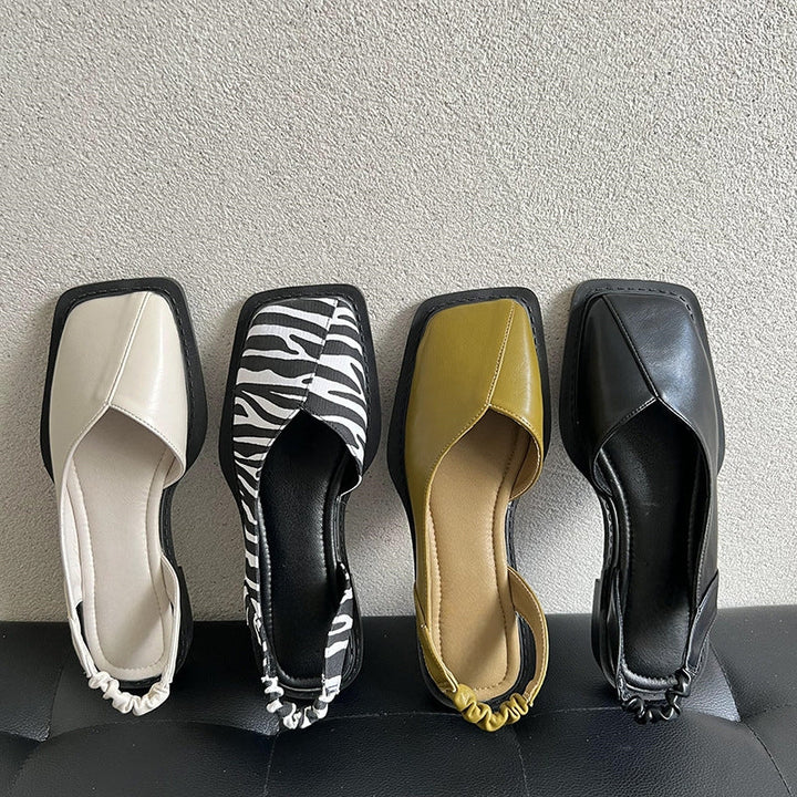 Soft, comfortable women's square-toe slip-on flats, designed for all-day casual wear.