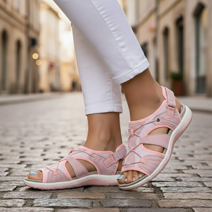 Everyday women's vacation sandals, comfortable strappy flats for sunny summer days.