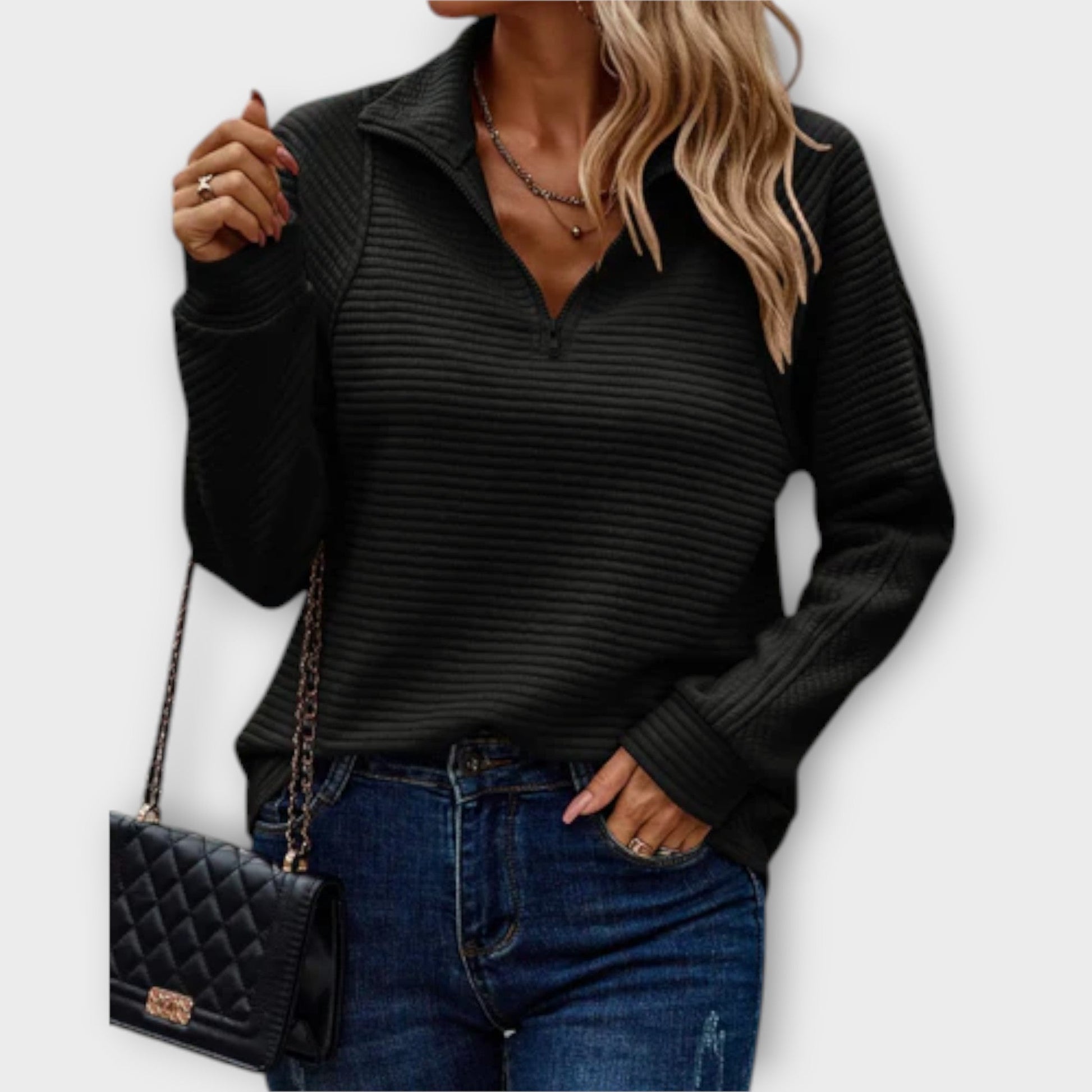 Versatile women's V-neck sweater. A comfortable long sleeve pullover for effortless fall and spring style.