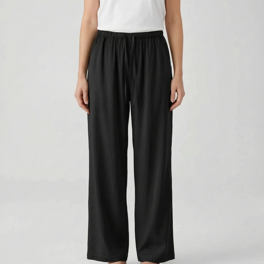 Ultra-comfortable wide-leg summer trousers for women, designed for all-day relaxed fit.