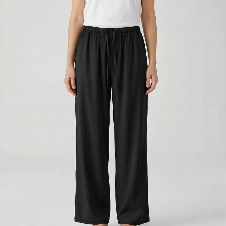 Ultra-comfortable wide-leg summer trousers for women, designed for all-day relaxed fit.