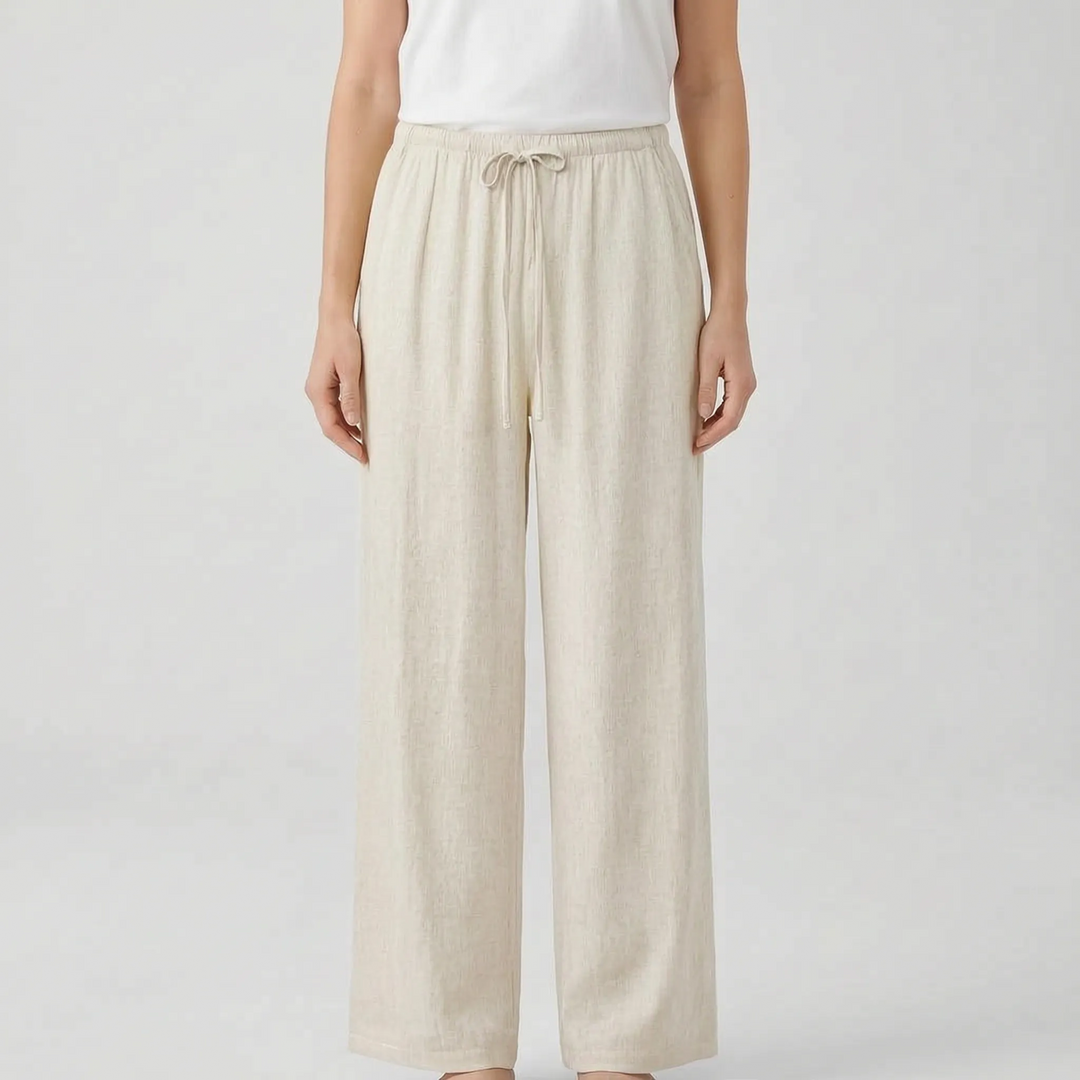 Women's casual wide-leg summer trousers with a relaxed fit and comfortable design.