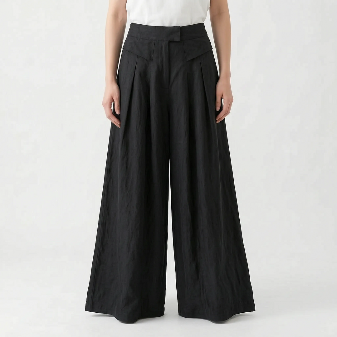 Women's comfortable wide leg summer pants, relaxed fit with elastic waist for ultimate comfort.
