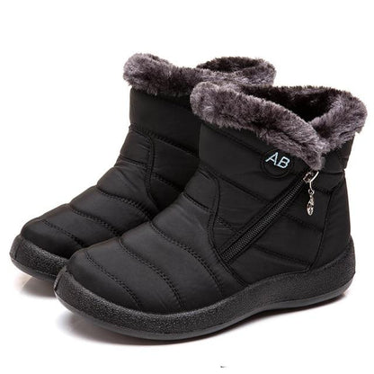 Inside view of women's cozy winter boots, revealing warm lining for ultimate comfort.