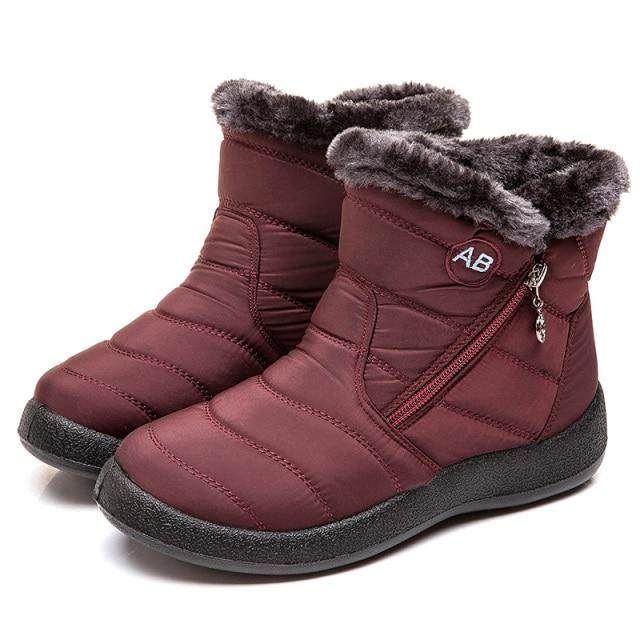 Top-down view of women's warm winter boots, emphasizing comfortable fit for everyday style.