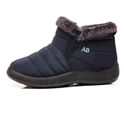 Side view of women's comfortable ankle boots, ideal for everyday winter style and warmth.