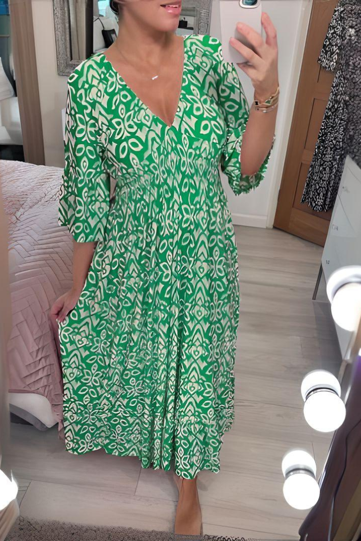 Comfortable women's maxi wrap dress, a versatile long dress perfect for summer, casual wear, or parties.