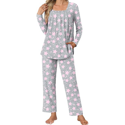Versatile women's 2-piece lounge pajama set. Soft, comfortable, and perfect for relaxing.