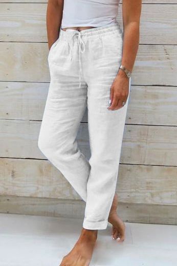 Lightweight summer flowy pants for women, a comfortable wide-leg choice for chic, casual looks.