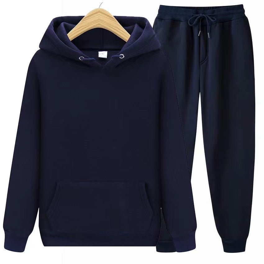 Women's comfort wear: soft hooded sweatshirt and matching jogger pants set. Enjoy your leisure time.