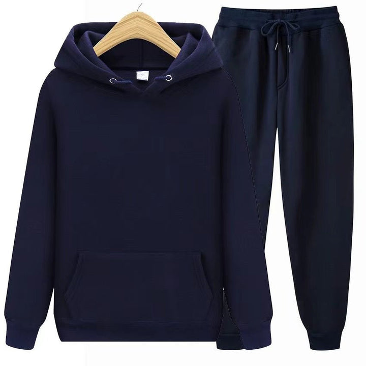 Women's comfort wear: soft hooded sweatshirt and matching jogger pants set. Enjoy your leisure time.