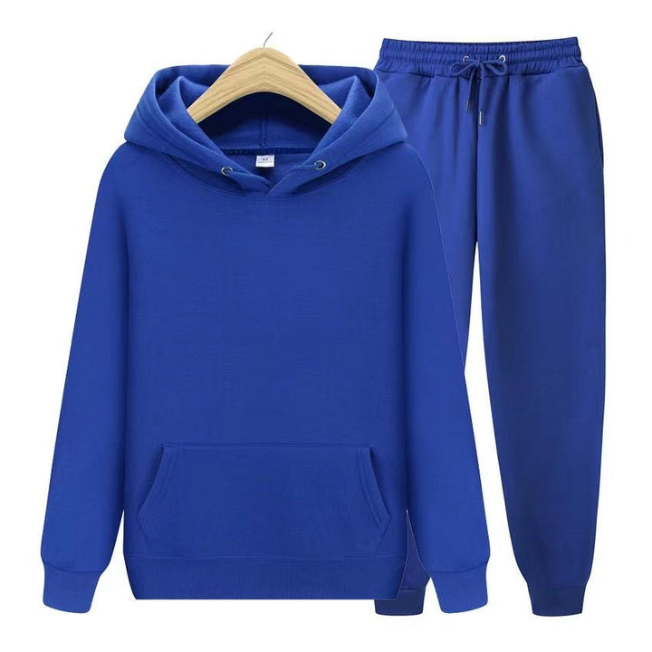 Stylish 2-piece women's lounge set: cozy hooded sweatshirt & matching joggers for everyday comfort.