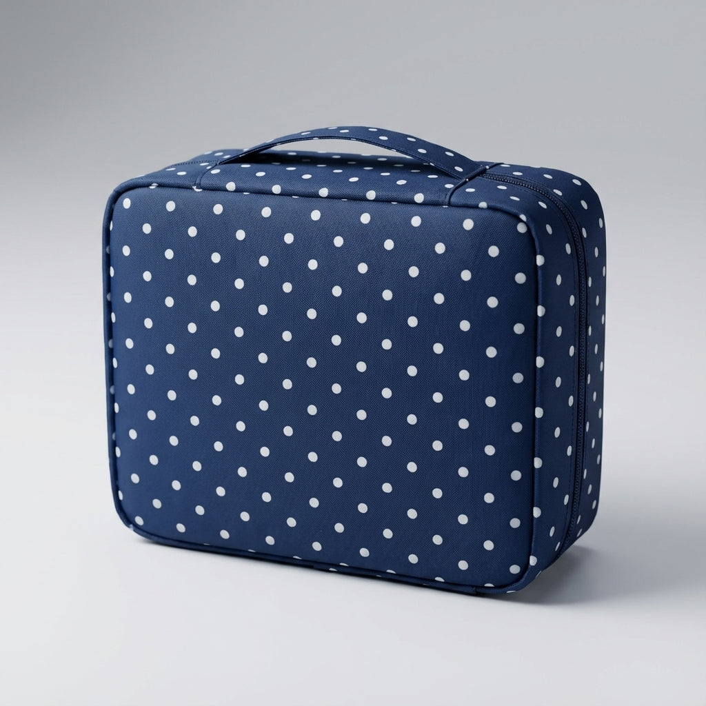 Versatile compact women's travel bag, a waterproof cosmetic organizer for makeup and toiletries.