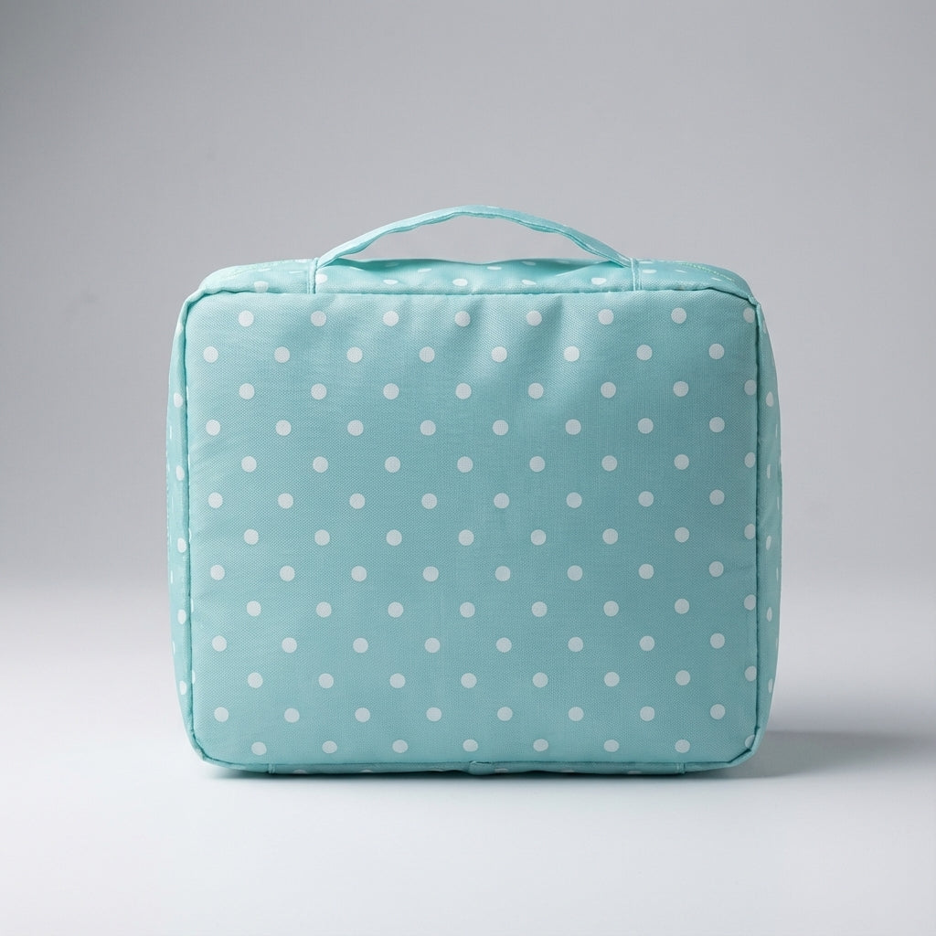 Portable women's travel makeup bag, a compact waterproof cosmetic organizer for beauty & toiletries.