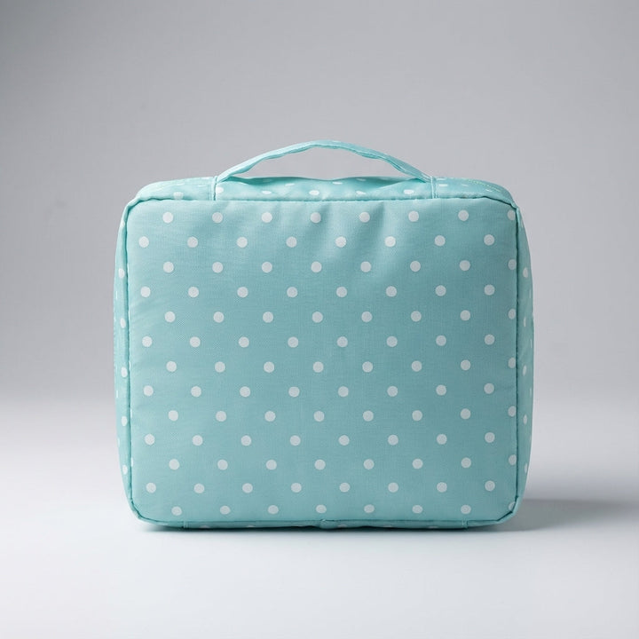 Portable women's travel makeup bag, a compact waterproof cosmetic organizer for beauty & toiletries.