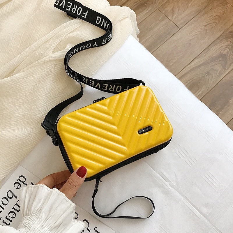Perfect gift: Women's compact hard shell crossbody travel bag. Stylish & practical mini handbag for her.