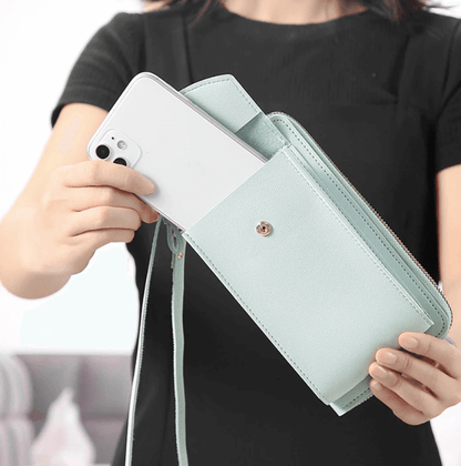 Modern women's small PU leather crossbody bag, versatile for any outfit.