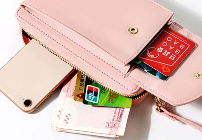Women's travel-friendly PU leather crossbody bag, adjustable strap, perfect for essentials.