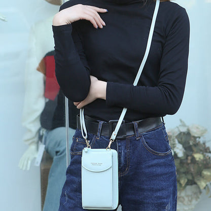 Chic women's flap crossbody bag, PU leather, small size, adjustable shoulder strap.