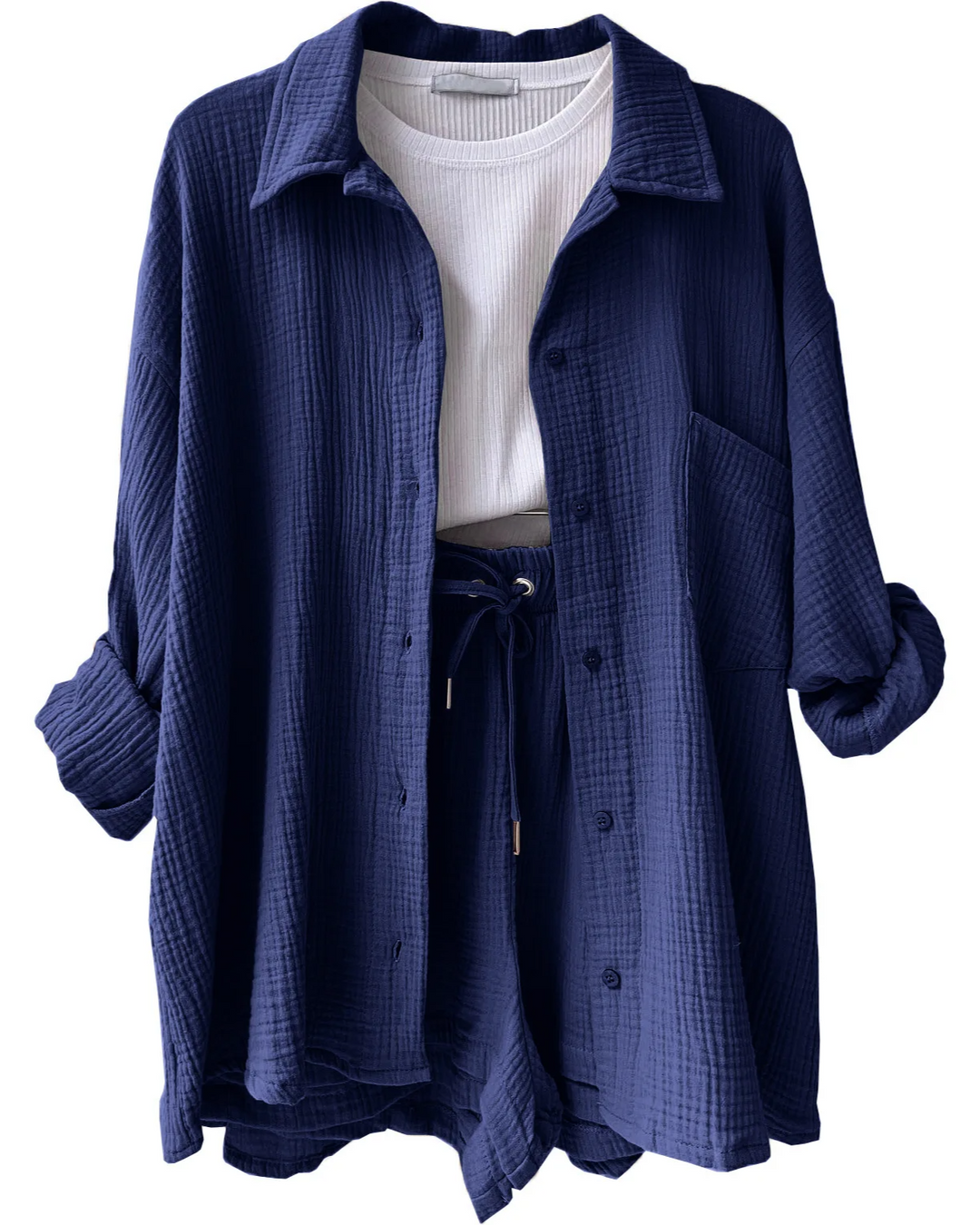 Women's casual summer cotton Capri set, effortless & stylish for everyday.