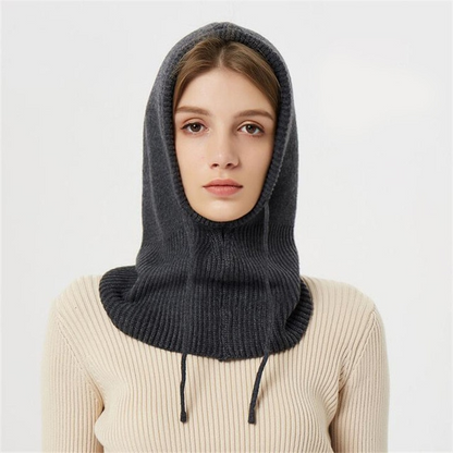 Adjustable women's cashmere feel knit beanie, a cozy winter hat designed for superior warmth.