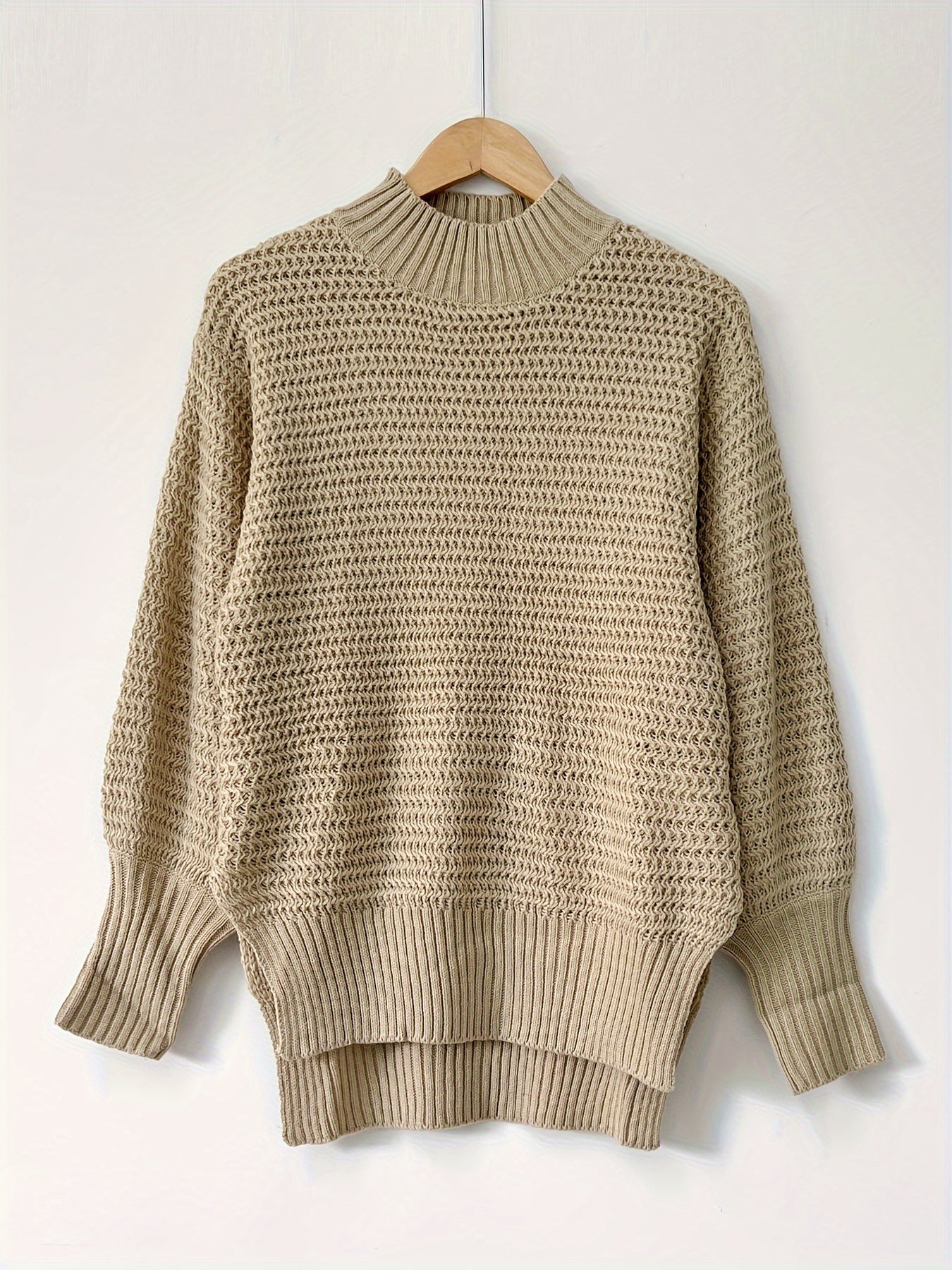 Textured chunky knit women's oversized sweater, a cozy pullover for stylish layering.