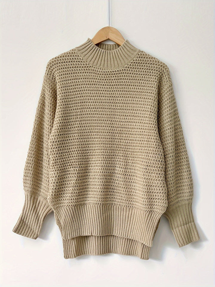 Textured chunky knit women's oversized sweater, a cozy pullover for stylish layering.