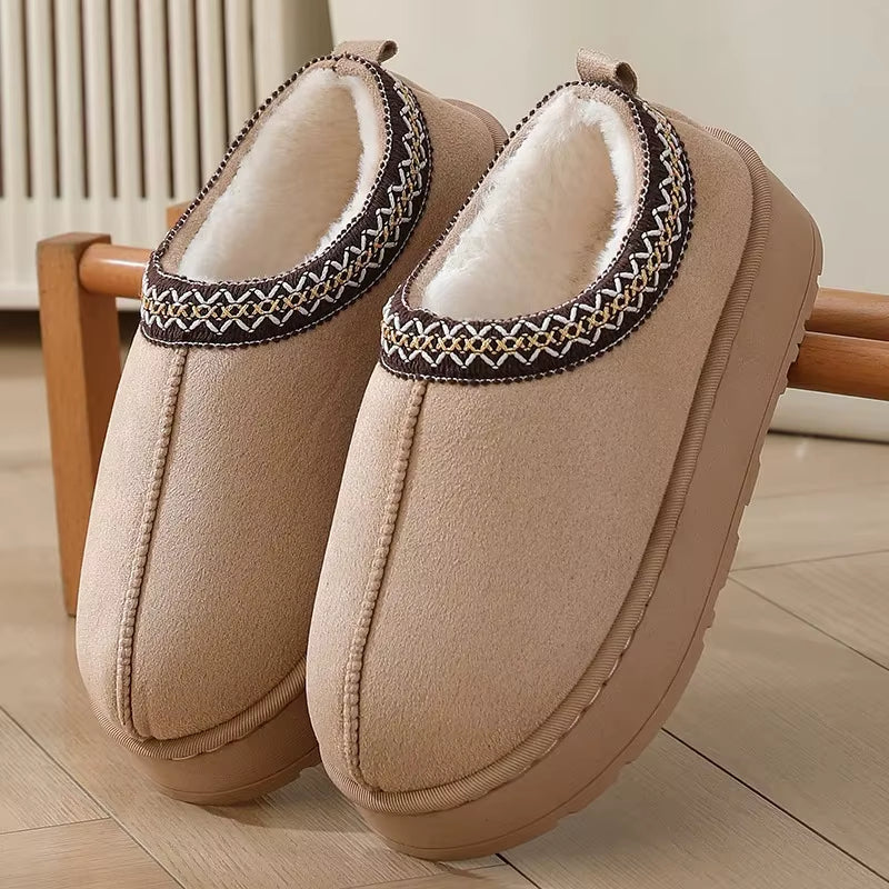 Plush & warm women's slip-on mules. Cozy comfort winter shoes, great for indoor outdoor walking.