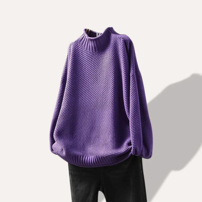 Stylish women's long sleeve pullover sweater for versatile everyday wear, great for casual fall fashion.