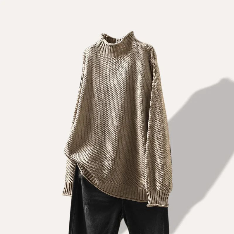Soft women's long sleeve pullover sweater, comfortable and warm for everyday casual fall & winter outfits.
